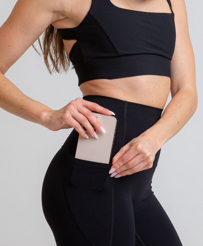 Leggings Cintura Compresiva Ciclista Negro