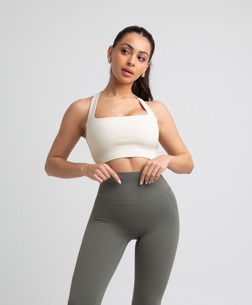Set Legging Compresivo negro + Top Alta sujeción blanco