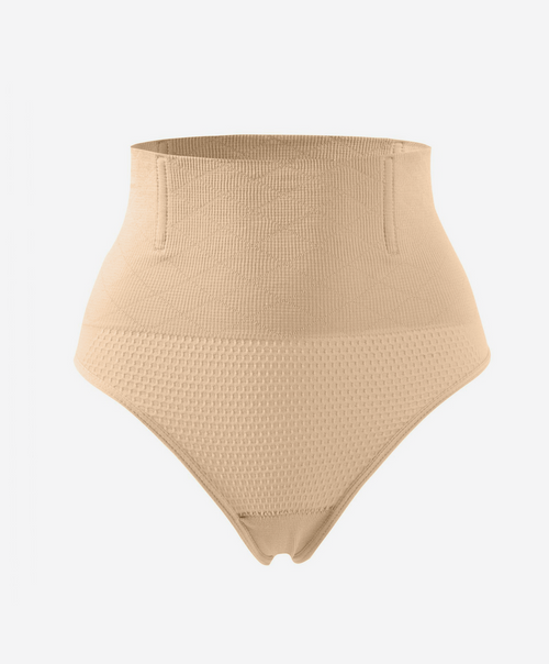 Tanga alta compresión bajo vientre Beige