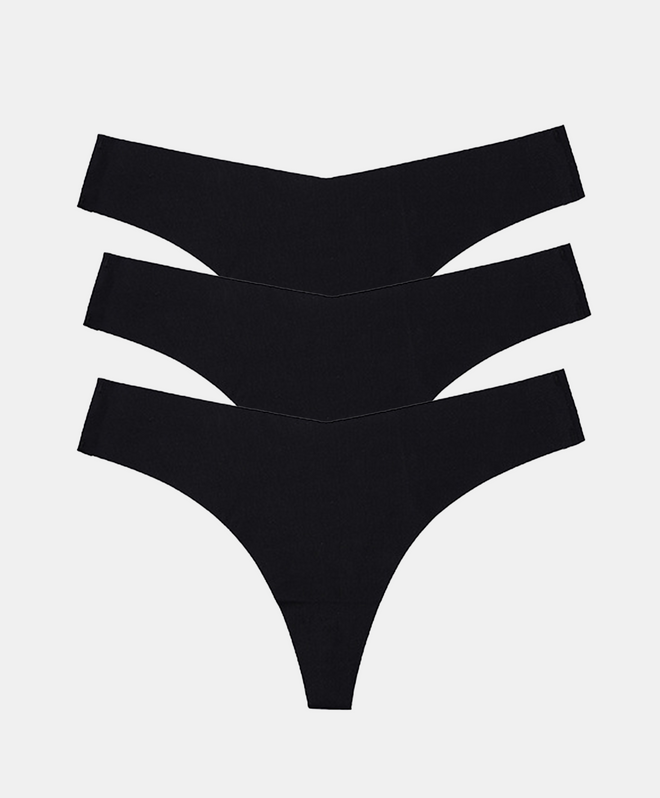 Pack black 3 Tangas Laser Cut