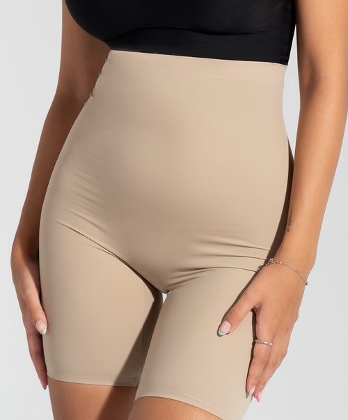 Short reductor tiro alto beige