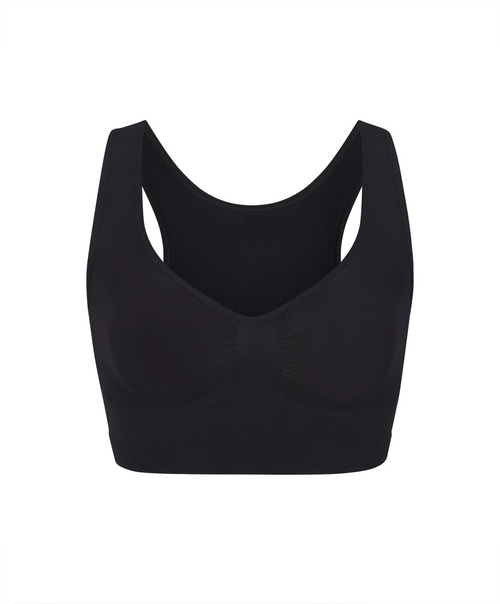 Top esculpido sem costura preto