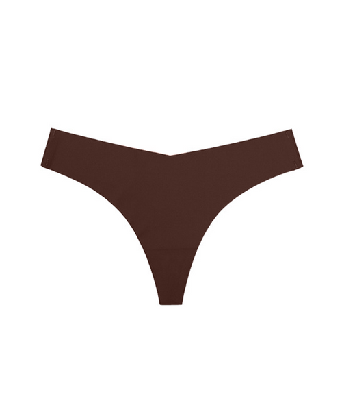 Brown Laser Cut Invisible Thong