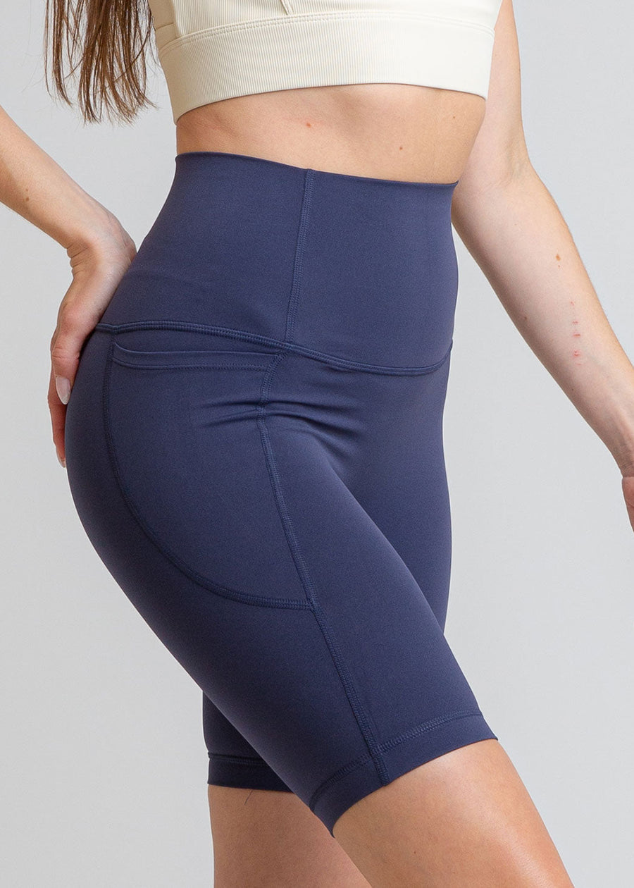 Leggings Cintura Compresiva Ciclista Azul Marino