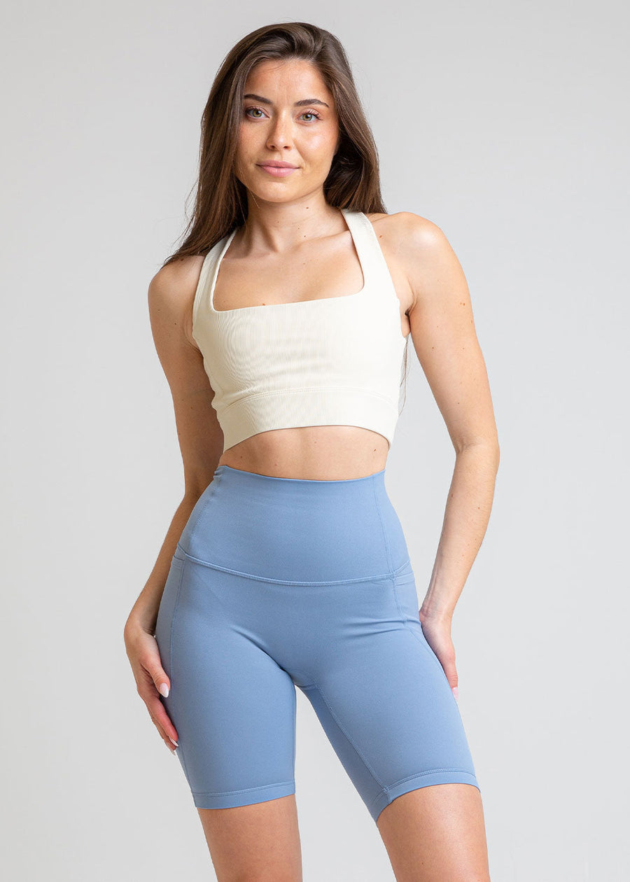 Leggings Cintura Compresiva Ciclista Azul