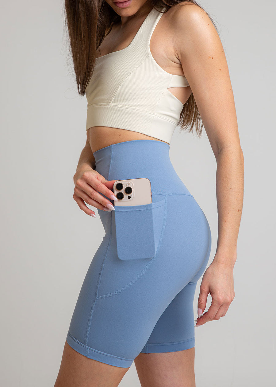 Leggings Cintura Compresiva Ciclista Azul