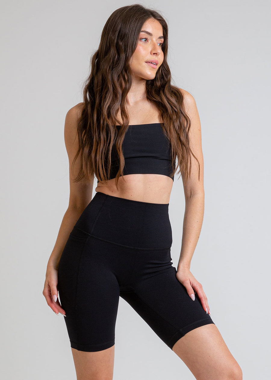 Leggings Cintura Compresiva Ciclista Negro