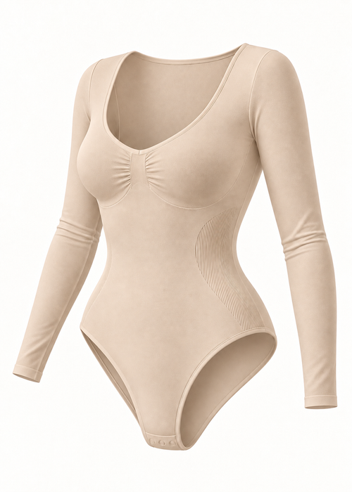 Body reductor manga larga beige