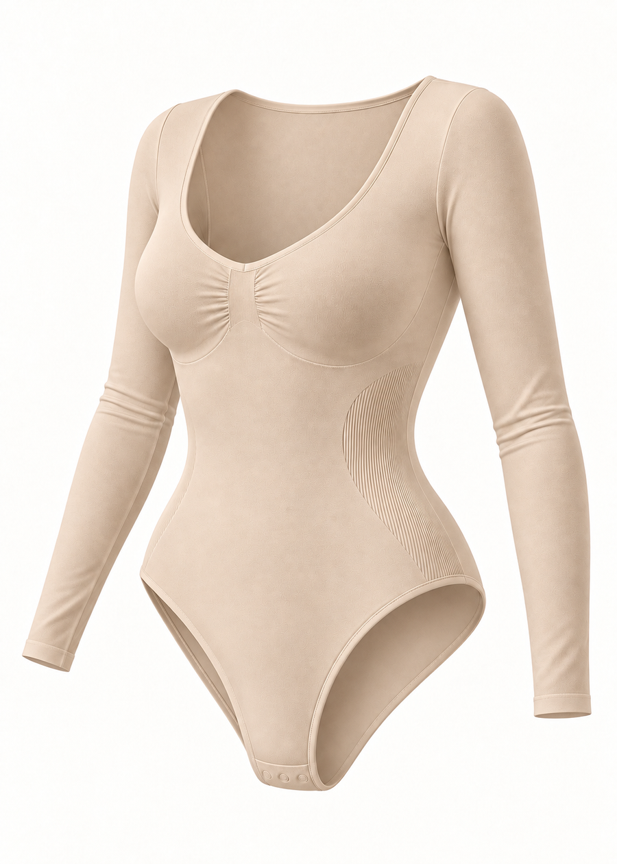 Body reductor manga larga beige