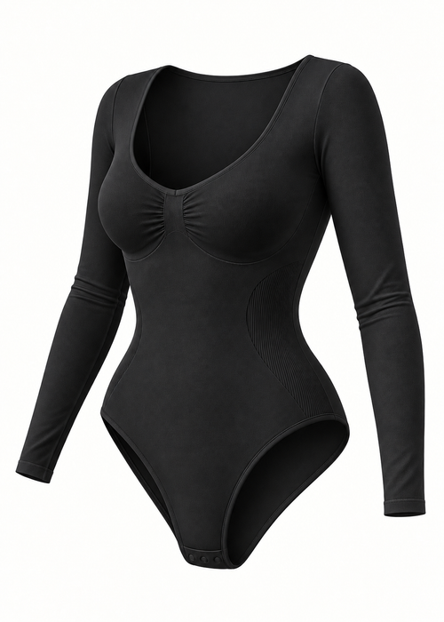 Body reductor manga larga negro