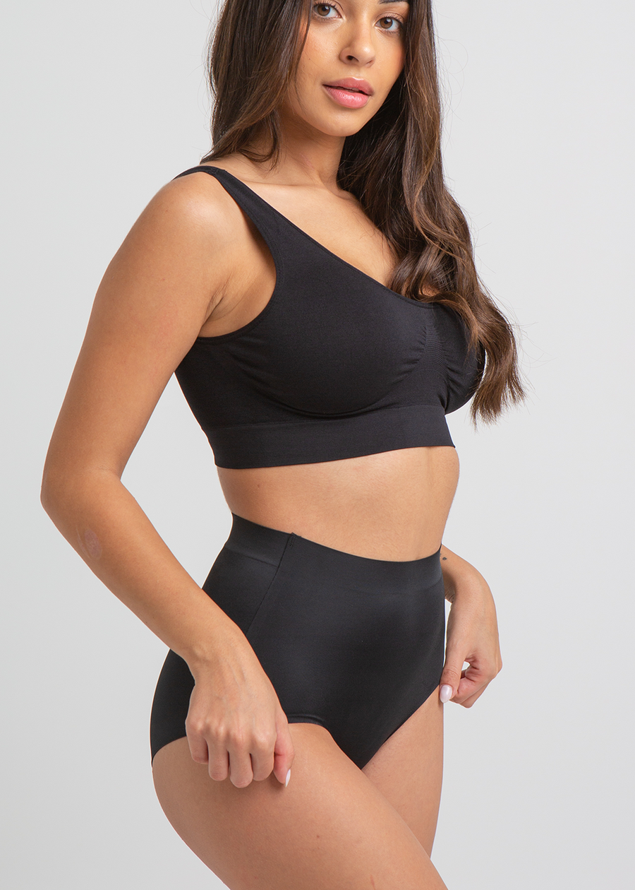 Nude high-waist reducing panties