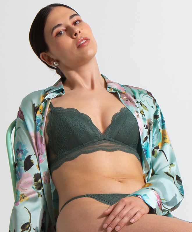 Green Triangle Bralette Without Wires