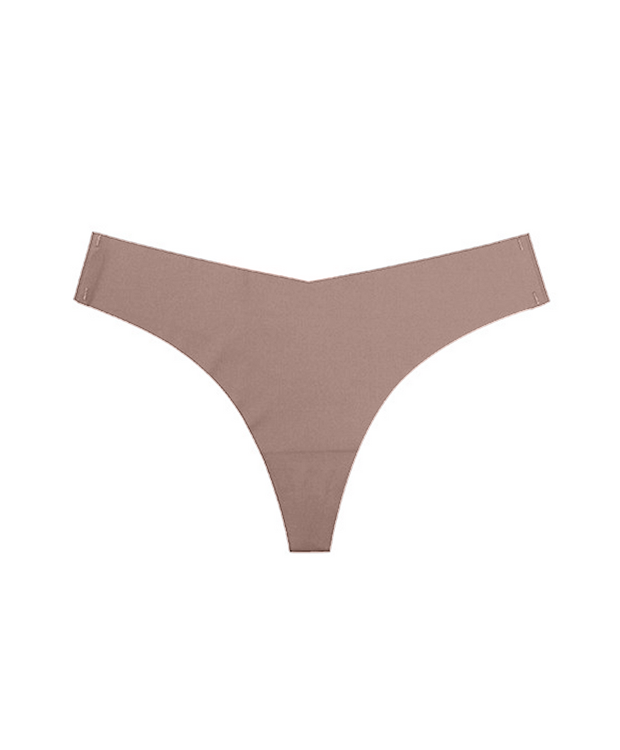 Invisible Thong Laser Cut Taupe
