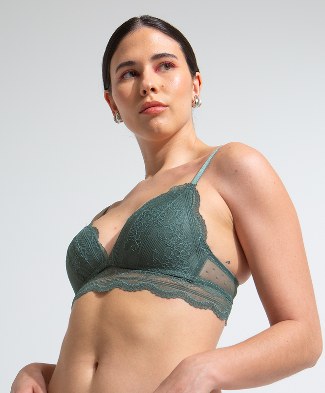 Green Triangle Bralette Without Wires