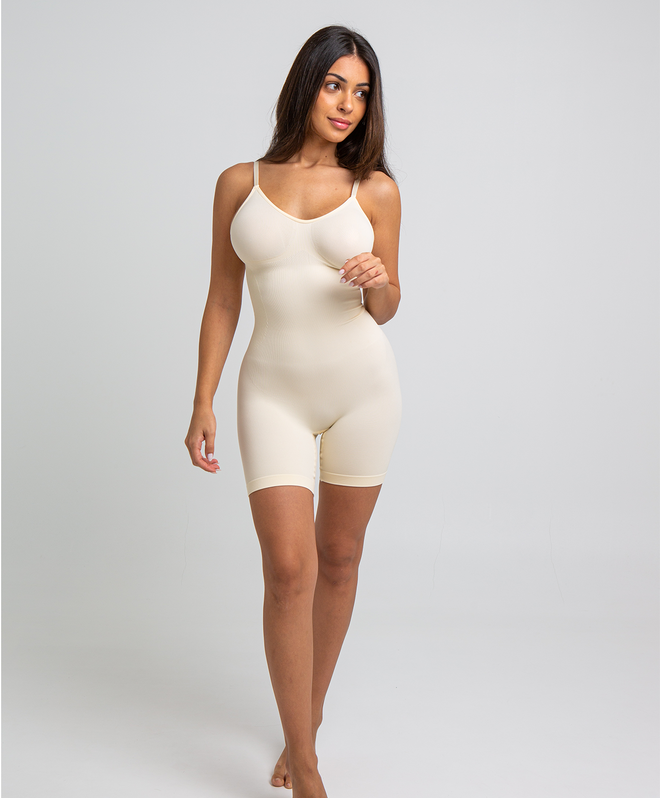 Body reductor de cuerpo y muslos marfil