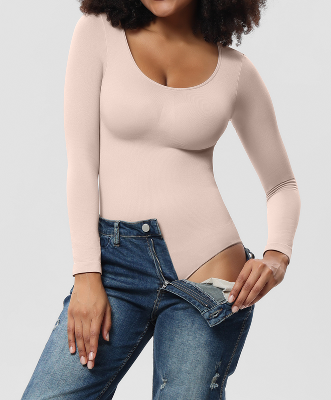 Body reductor manga larga beige