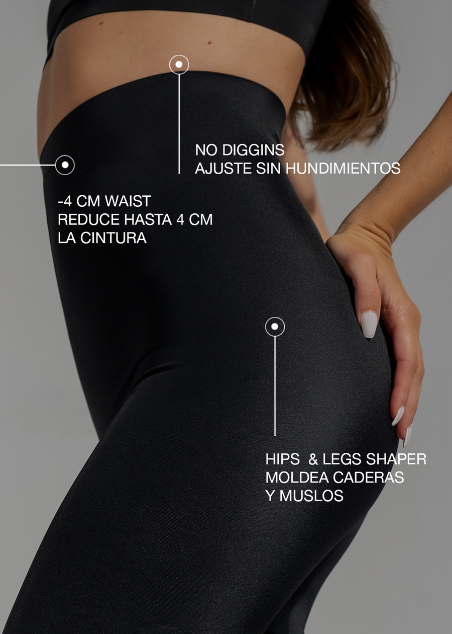 High-waisted invisible black shaper shorts