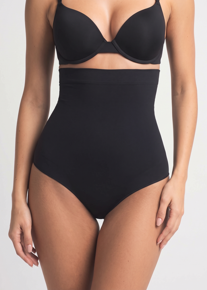 Nude high-waist reducing panties